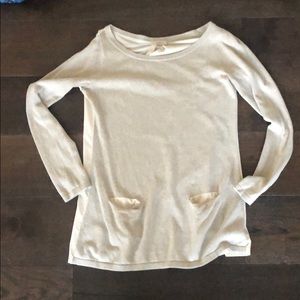 Beige sweater with silk back